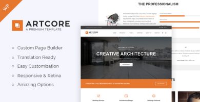 قالب Artcore - قالب وردپرس معماری ساختمان
