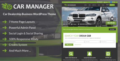 قالب Car Manager - قالب وردپرس نمایندگی فروش خودرو