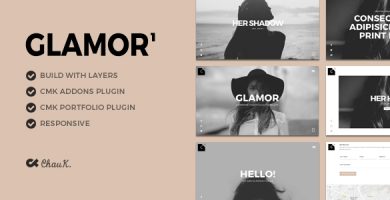 قالب Glamor - قالب وردپرس نمونه کار خلاقانه