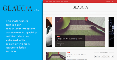 قالب Glaucia - قالب وبلاگ وردپرس