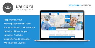 قالب We Care - قالب وردپرس پزشکی و سلامتی