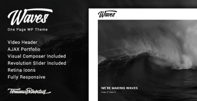 قالب Waves - قالب وردپرس تک صفحه ای ویدئو