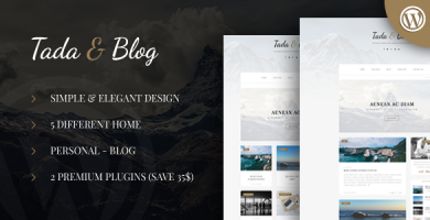 قالب Tada & Blog - قالب وردپرس بلاگ شخصی
