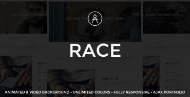 قالب Race - قالب وردپرس تک صفحه ای خلاق