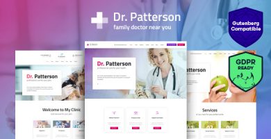 قالب Dr.Patterson - قالب وردپرس پزشکی و بهداشت