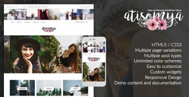 قالب Atisomya - قالب وبلاگ شخصی و ساده وردپرس