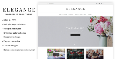 قالب Elegance - قالب وبلاگ وردپرس