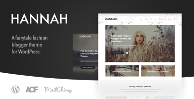 قالب Hannah CD - قالب وبلاگ سبک زندگی و مد برای وردپرس