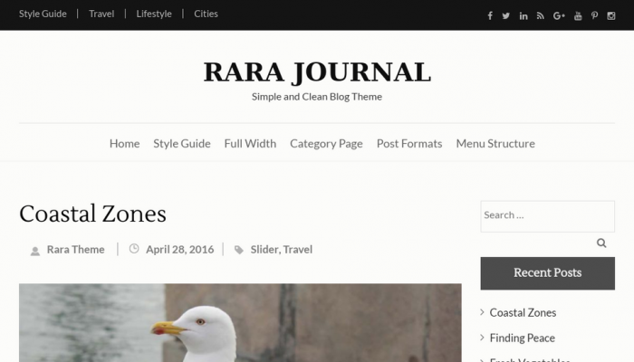پیش نمایش دسکتاپ قالب وردپرس Rara Journal